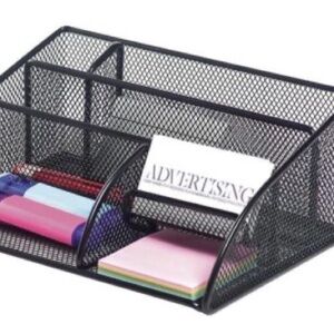 Sleek Black Mesh Makeup Organizer